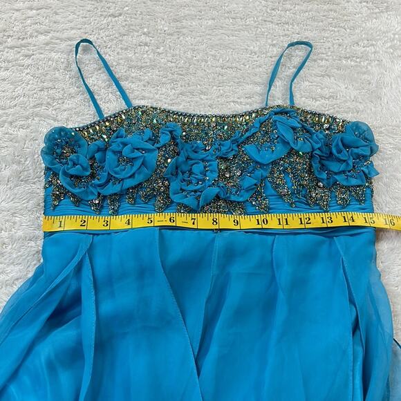 Dave and Johnny Laura Ryner chiffon, and rhinestone cocktail party maxi dress 10 - Picture 5 of 9